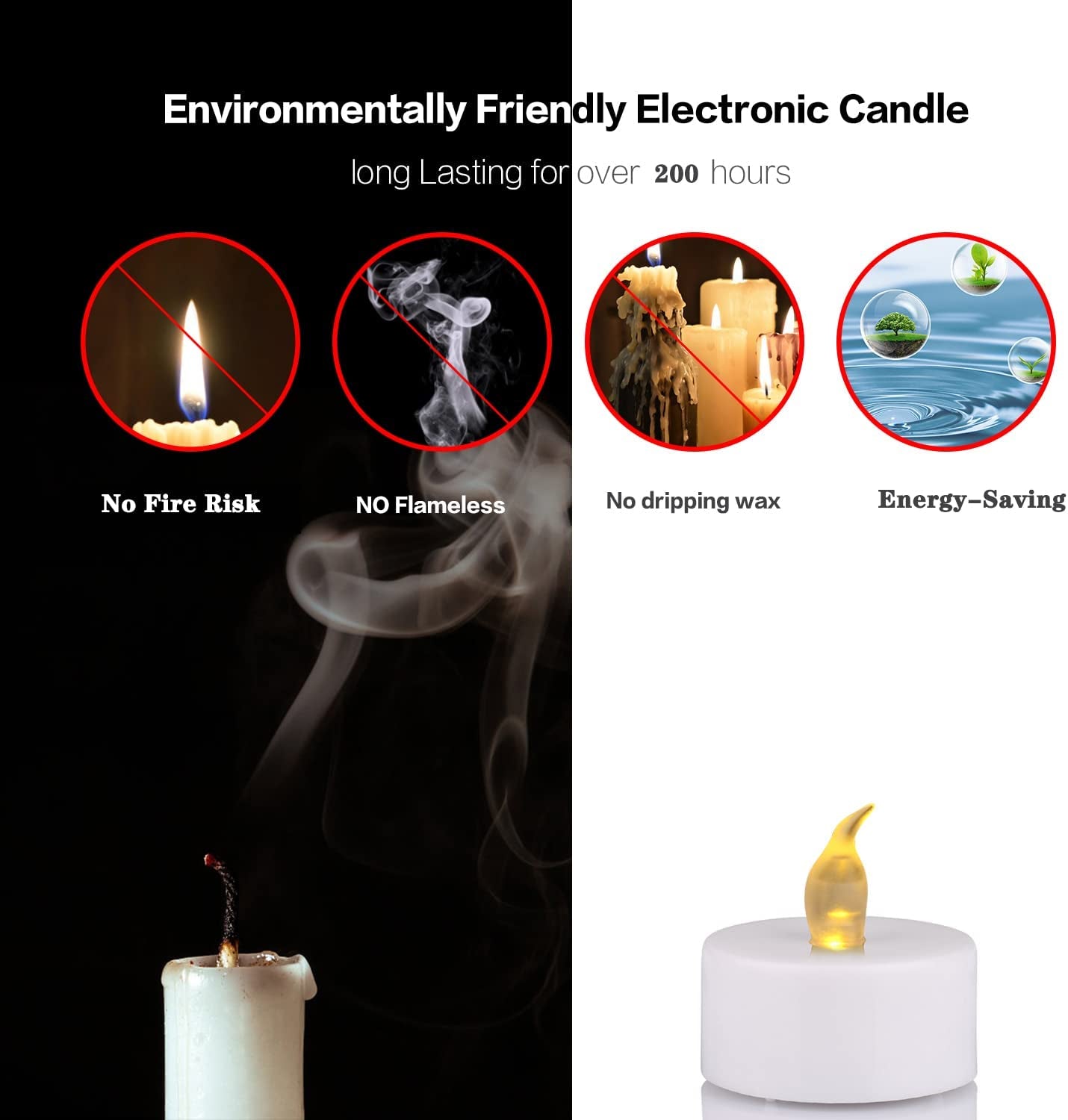 24Pack Battery Tea Lights LED